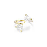 Mesmera Attract open ring, Heart cut, Pavé, Heart, White, Gold-tone plated
